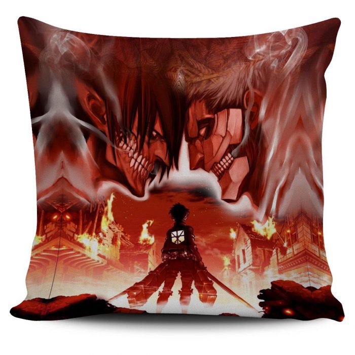 burning attack on titan pillow cover 334244 - Attack On Titan Merch