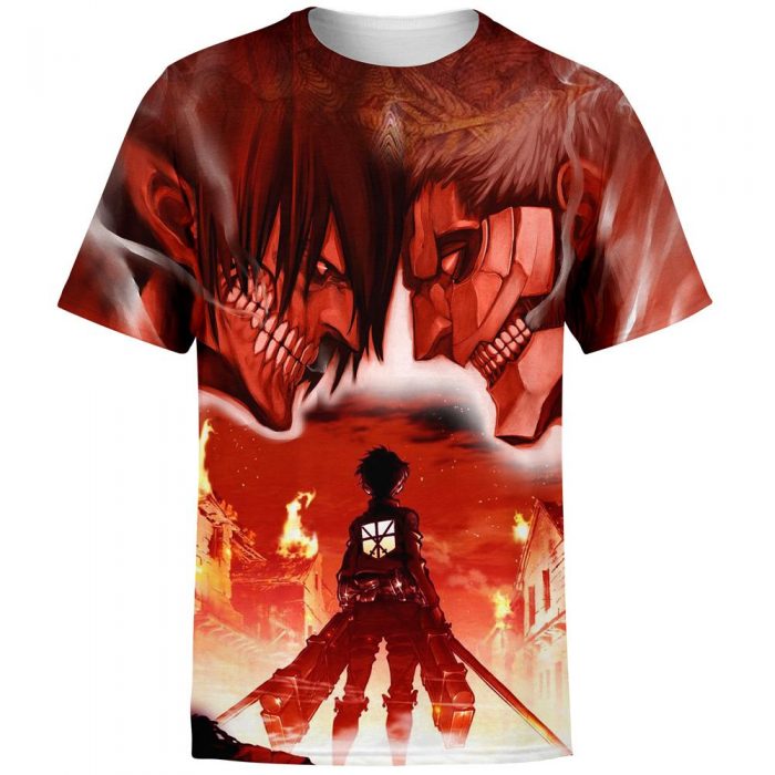 burning attack on titan t shirt 871507 - Attack On Titan Merch