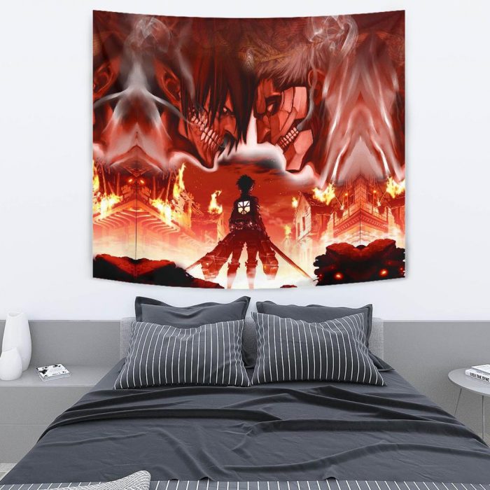 burning attack on titan tapestry 500863 - Attack On Titan Merch