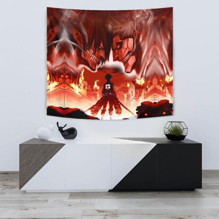 burning attack on titan tapestry 522118 - Attack On Titan Merch