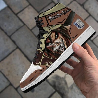 eren jeager and titan jordan sneakers attack on titan anime sneakers gearanime 4 - Attack On Titan Merch