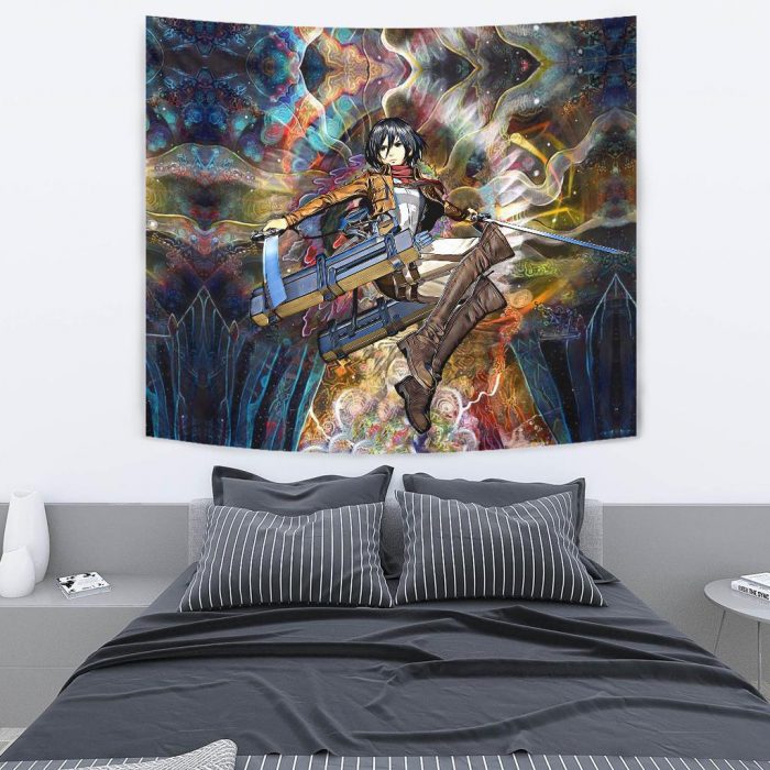 focused mikasa tapestry 403087 - Attack On Titan Merch