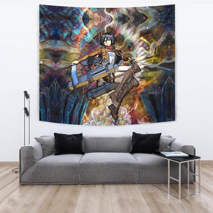 focused mikasa tapestry 718754 - Attack On Titan Merch