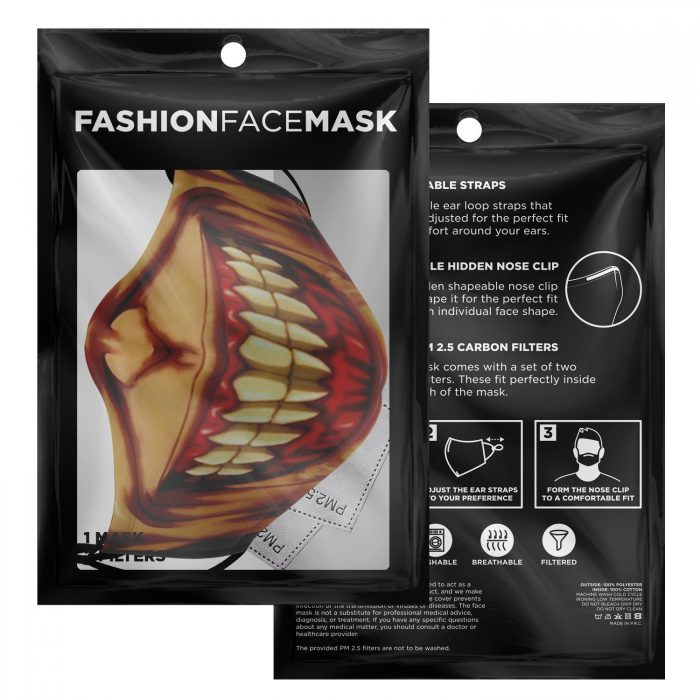 jaw titan v3 attack on titan premium carbon filter face mask 848747 - Attack On Titan Merch