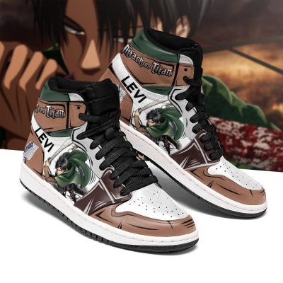 levi ackerman jordan sneakers attack on titan anime sneakers gearanime 2 - Attack On Titan Merch