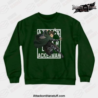 2021 attack on titan levi ackerman crewneck sweatshirt green s 175 - Attack On Titan Merch