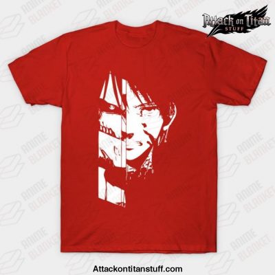 2021 eren levi t shirt red s 710 - Attack On Titan Merch