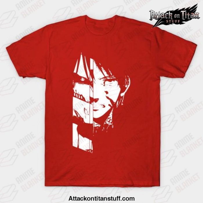 2021 eren levi t shirt red s 710 - Attack On Titan Merch