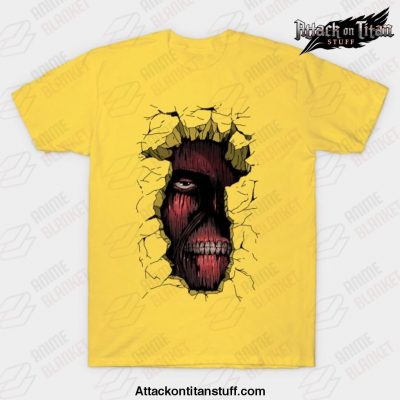 anime attack on titan t shirt yellow s 487 - Attack On Titan Merch