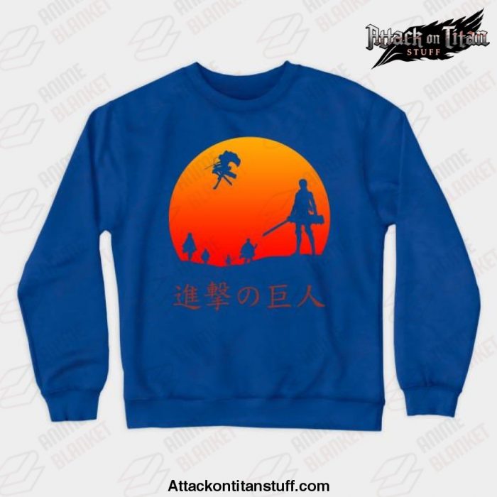 aot scout regiment crewneck sweatshirt blue s 761 - Attack On Titan Merch