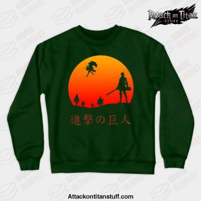 aot scout regiment crewneck sweatshirt green s 691 - Attack On Titan Merch