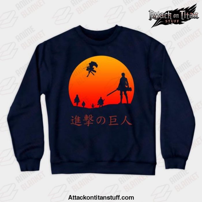 aot scout regiment crewneck sweatshirt navy blue s 454 - Attack On Titan Merch