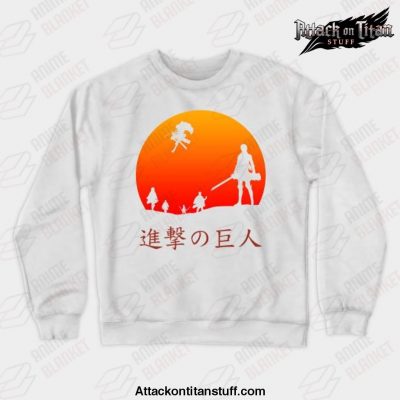 aot scout regiment crewneck sweatshirt white s 652 - Attack On Titan Merch