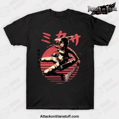 ato mikasa t shirt black s 224 - Attack On Titan Merch