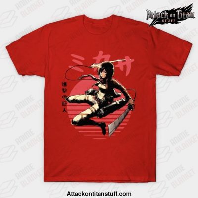 ato mikasa t shirt red s 688 - Attack On Titan Merch