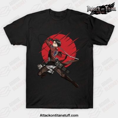 attack on titan anime captain levi t shirt black s 852 - Attack On Titan Merch