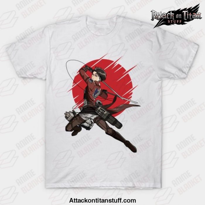 attack on titan anime captain levi t shirt white s 404 - Attack On Titan Merch