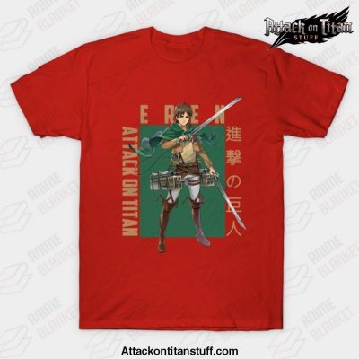 attack on titan eren yeager t shirt red s 934 - Attack On Titan Merch