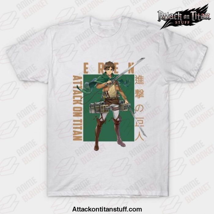 attack on titan eren yeager t shirt white s 679 - Attack On Titan Merch