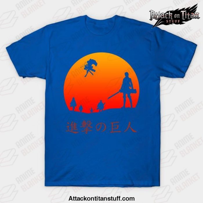 attack on titan scout regiment t shirt blue s 617 - Attack On Titan Merch