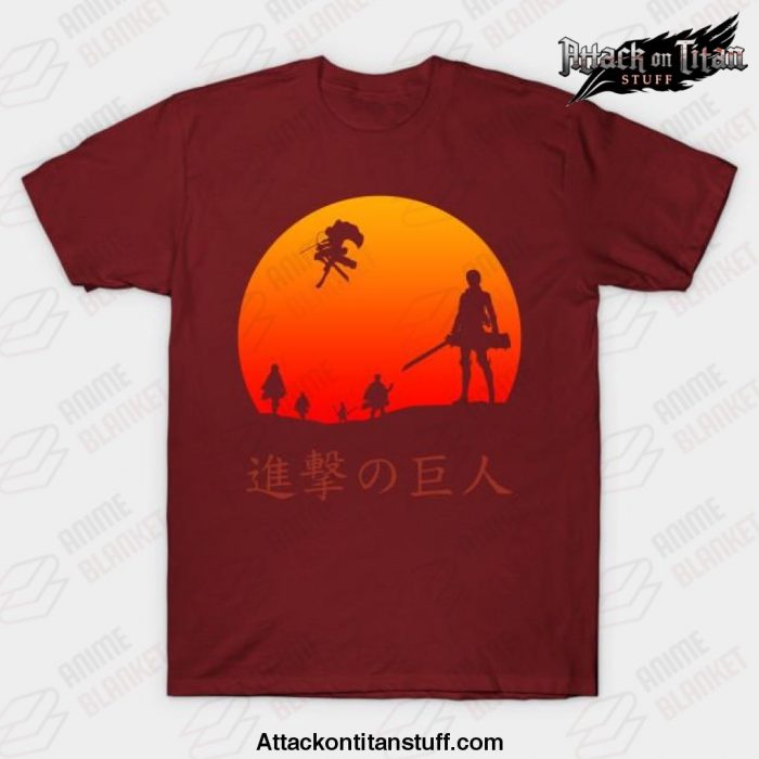 attack on titan scout regiment t shirt red s 918 - Attack On Titan Merch