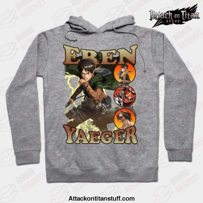 attack on titan shingeki no kyojin eren yaeger bootleg vol 1 hoodie gray s 285 - Attack On Titan Merch