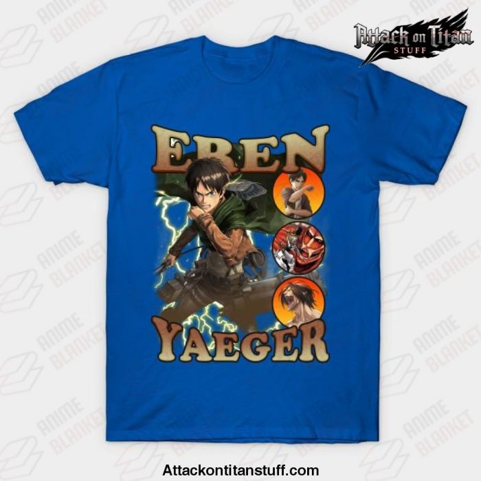 attack on titan shingeki no kyojin eren yaeger bootleg vol t shirt blue s 182 - Attack On Titan Merch