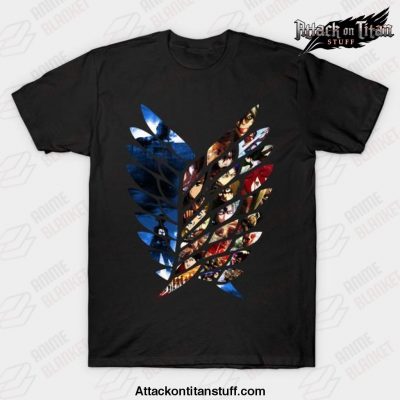 attack on titan survey corps t shirt black s 216 - Attack On Titan Merch