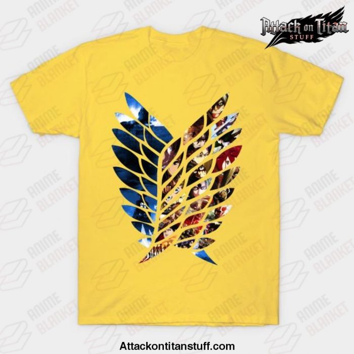 attack on titan survey corps t shirt yellow s 495 - Attack On Titan Merch