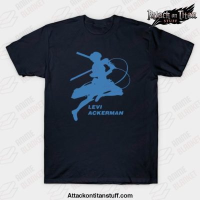 best aot anime levi ackerman t shirt navy blue s 953 - Attack On Titan Merch