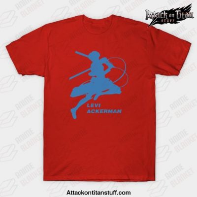 best aot anime levi ackerman t shirt red s 889 - Attack On Titan Merch