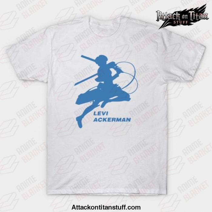 best aot anime levi ackerman t shirt white s 414 - Attack On Titan Merch