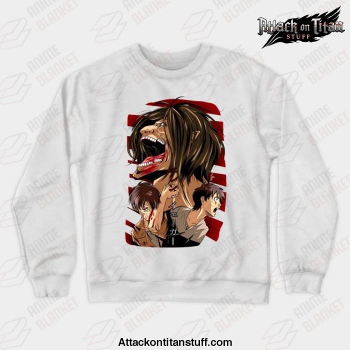 eren fases crewneck sweatshirt 211 - Attack On Titan Merch