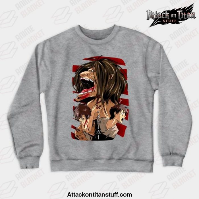 eren fases crewneck sweatshirt 414 - Attack On Titan Merch