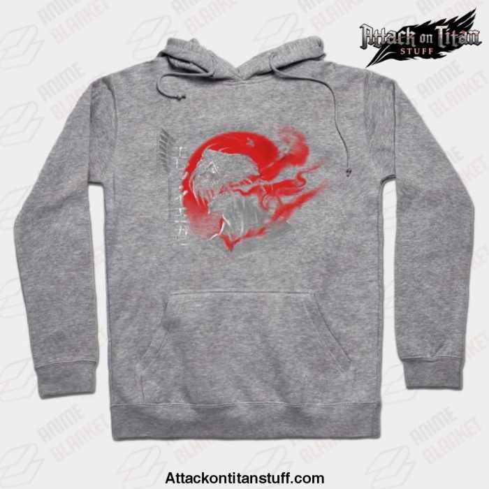 eren hoodie gray s 585 - Attack On Titan Merch