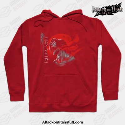 eren hoodie red s 986 - Attack On Titan Merch