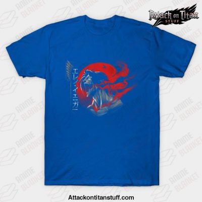 eren t shirt blue s 457 - Attack On Titan Merch