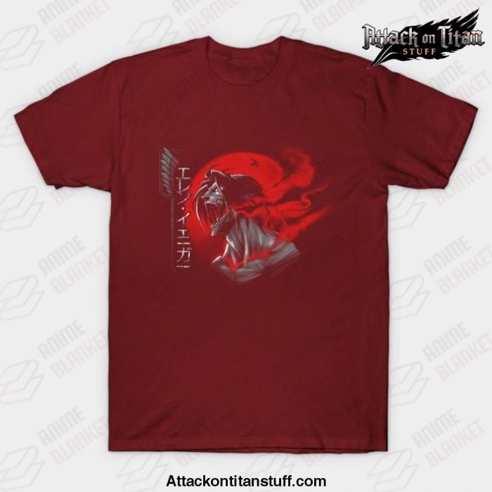 eren t shirt red s 909 - Attack On Titan Merch