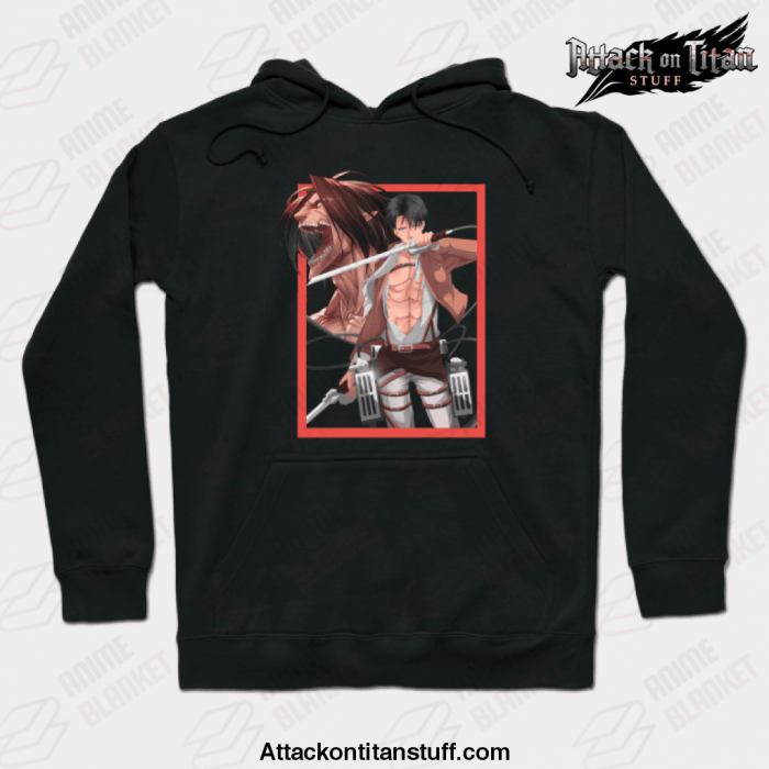 eren yeager attack on titan hoodie black s 904 - Attack On Titan Merch