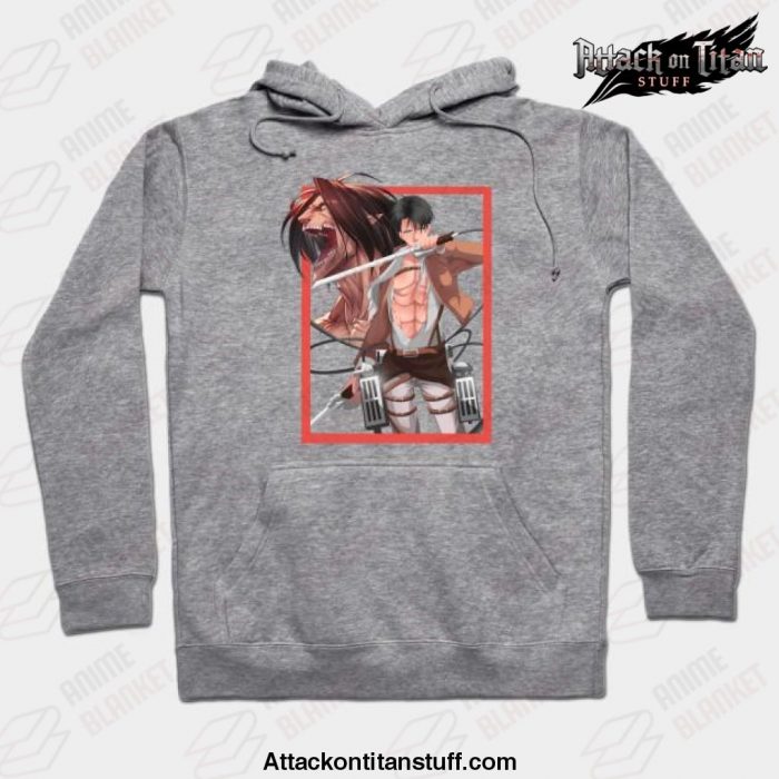 eren yeager attack on titan hoodie gray s 218 - Attack On Titan Merch