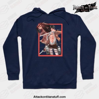 eren yeager attack on titan hoodie navy blue s 257 - Attack On Titan Merch