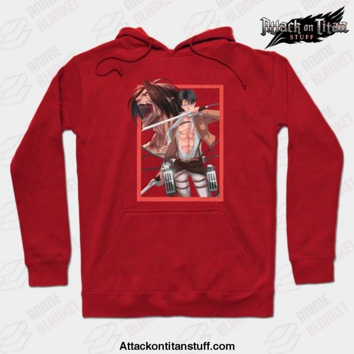 eren yeager attack on titan hoodie red s 740 - Attack On Titan Merch