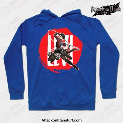 hot aot levi ackerman hoodie blue s 418 - Attack On Titan Merch