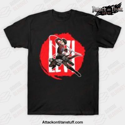 hot aot levi ackerman t shirt black s 529 - Attack On Titan Merch