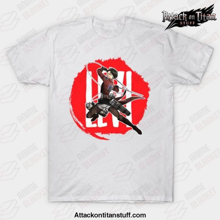 hot aot levi ackerman t shirt white s 354 - Attack On Titan Merch