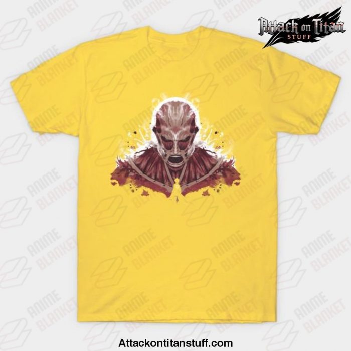 ink on titan t shirt yellow s 915 - Attack On Titan Merch