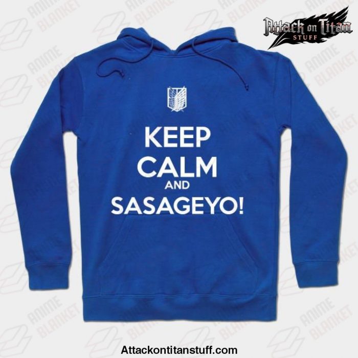 keep calm and sasageyo hoodie navy blue 5xl 934 - Attack On Titan Merch