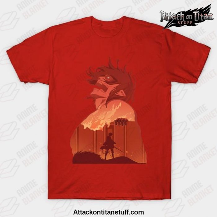 king of titan eren t shirt red s 942 - Attack On Titan Merch