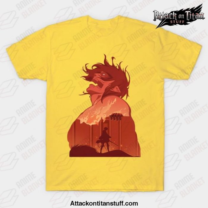 king of titan eren t shirt yellow s 920 - Attack On Titan Merch