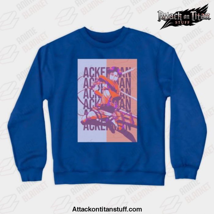 levi ackerman anime sweatshirt blue s 832 - Attack On Titan Merch